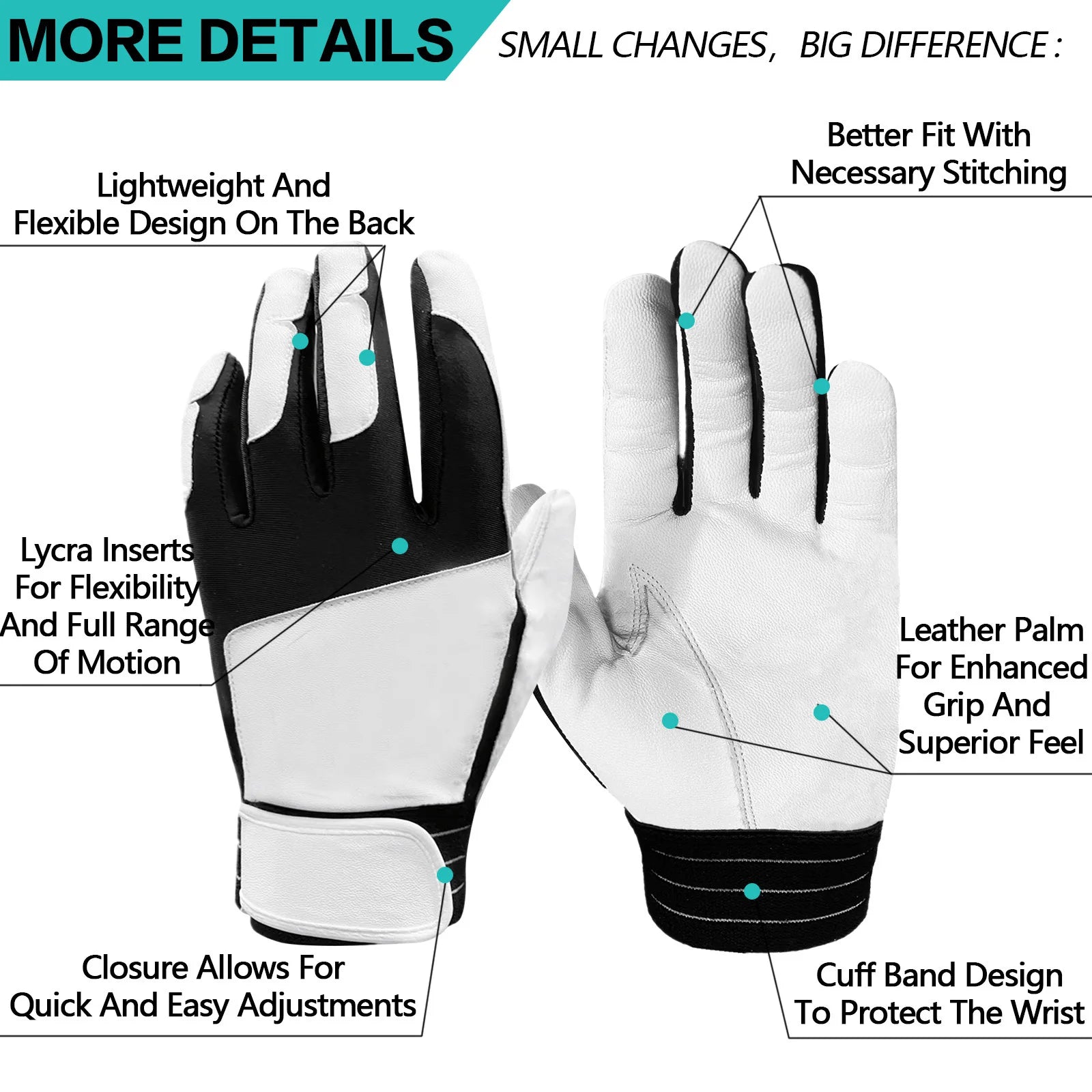Men's Cabretta Leather Batting Gloves