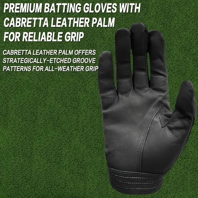Kids Cabretta PU Leather Batting Gloves