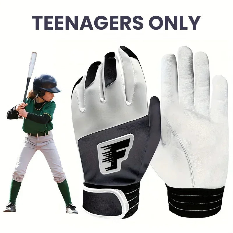 Kids Cabretta PU Leather Batting Gloves
